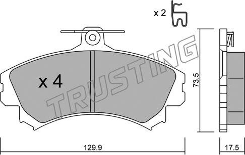 Trusting 225.1 - Тормозные колодки, дисковые, комплект autospares.lv