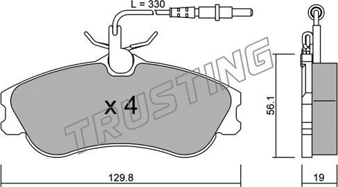 Trusting 226.0 - Тормозные колодки, дисковые, комплект autospares.lv