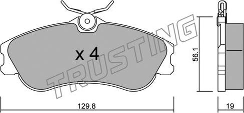 Trusting 226.1 - Тормозные колодки, дисковые, комплект autospares.lv