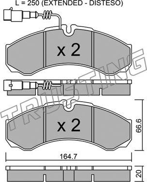 Trusting 221.9 - Тормозные колодки, дисковые, комплект autospares.lv