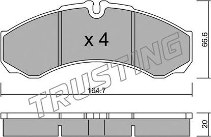 Trusting 221.6 - Тормозные колодки, дисковые, комплект autospares.lv