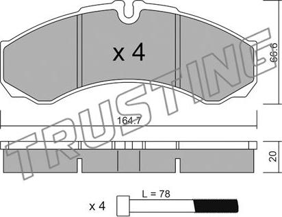 Trusting 221.1 - Тормозные колодки, дисковые, комплект autospares.lv