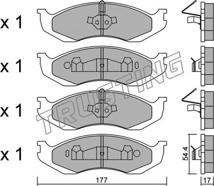 Trusting 227.0 - Тормозные колодки, дисковые, комплект autospares.lv