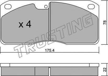 Trusting 279.0 - Тормозные колодки, дисковые, комплект autospares.lv