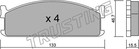 Trusting 274.0 - Тормозные колодки, дисковые, комплект autospares.lv