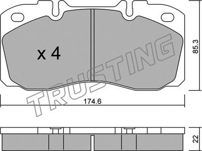 Trusting 277.0 - Тормозные колодки, дисковые, комплект autospares.lv