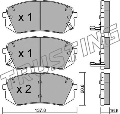 Trusting 799.0 - Тормозные колодки, дисковые, комплект autospares.lv