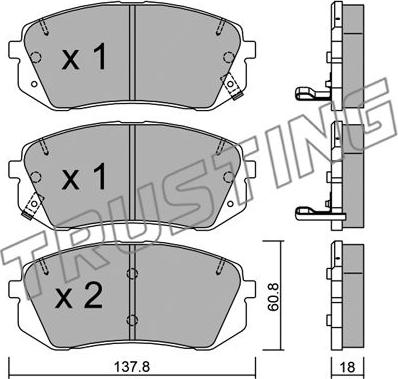 Trusting 799.1 - Тормозные колодки, дисковые, комплект autospares.lv