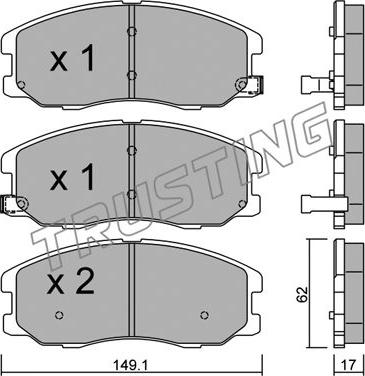 Trusting 794.0 - Тормозные колодки, дисковые, комплект autospares.lv