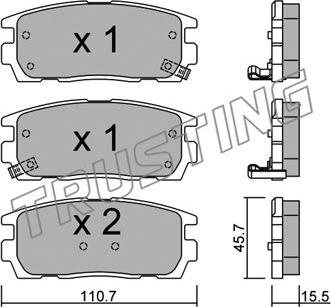 Trusting 795.0 - Тормозные колодки, дисковые, комплект autospares.lv