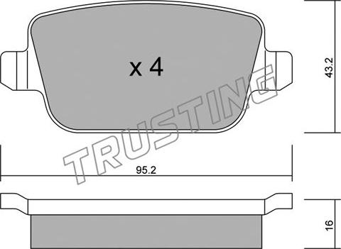 Trusting 796.0 - Тормозные колодки, дисковые, комплект autospares.lv