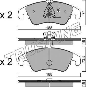 Trusting 791.4 - Тормозные колодки, дисковые, комплект autospares.lv