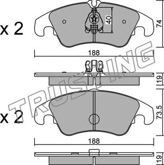 Trusting 791.6 - Тормозные колодки, дисковые, комплект autospares.lv