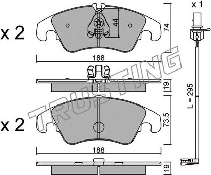 Trusting 791.0W - Тормозные колодки, дисковые, комплект autospares.lv