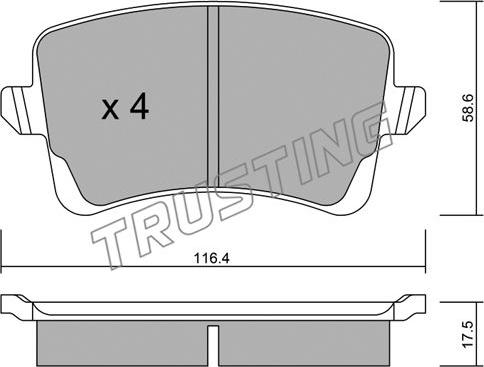 Trusting 792.0 - Тормозные колодки, дисковые, комплект autospares.lv