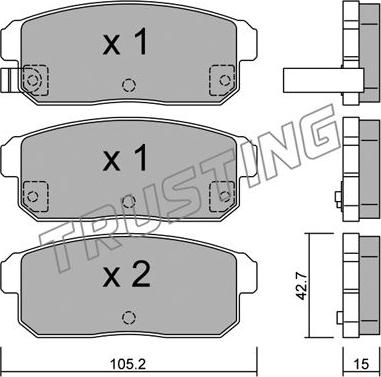 Trusting 749.0 - Тормозные колодки, дисковые, комплект autospares.lv