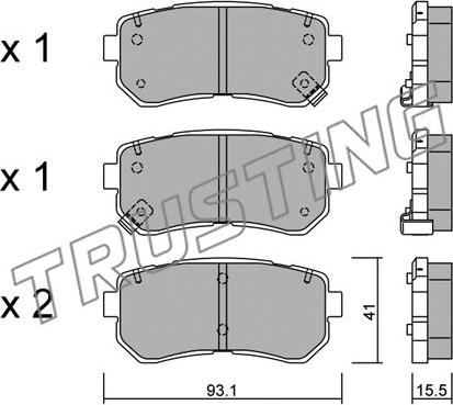 Trusting 741.0 - Тормозные колодки, дисковые, комплект autospares.lv