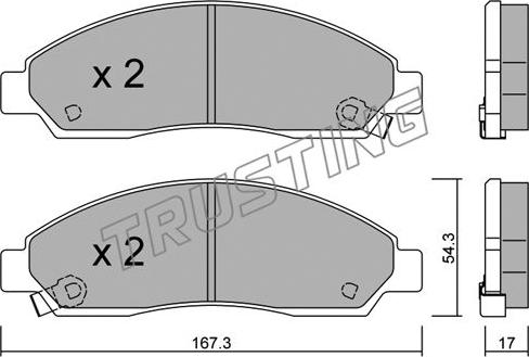 Trusting 747.0 - Тормозные колодки, дисковые, комплект autospares.lv