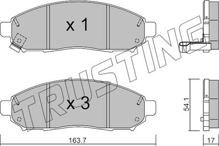 Trusting 759.0 - Тормозные колодки, дисковые, комплект autospares.lv