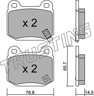 Trusting 755.0 - Тормозные колодки, дисковые, комплект autospares.lv