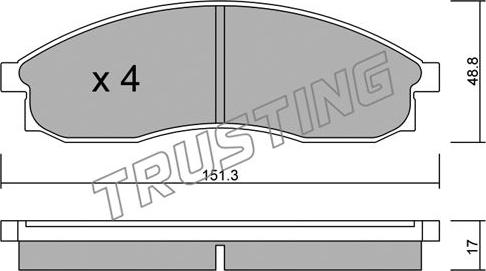 Trusting 756.0 - Тормозные колодки, дисковые, комплект autospares.lv