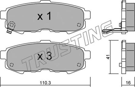 Trusting 751.0 - Тормозные колодки, дисковые, комплект autospares.lv