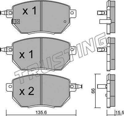 Trusting 757.0 - Тормозные колодки, дисковые, комплект autospares.lv