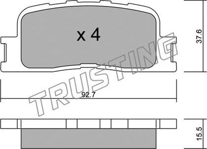 Trusting 769.0 - Тормозные колодки, дисковые, комплект autospares.lv