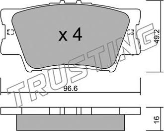 Trusting 765.0 - Тормозные колодки, дисковые, комплект autospares.lv