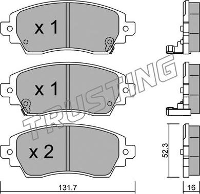 Trusting 766.0 - Тормозные колодки, дисковые, комплект autospares.lv