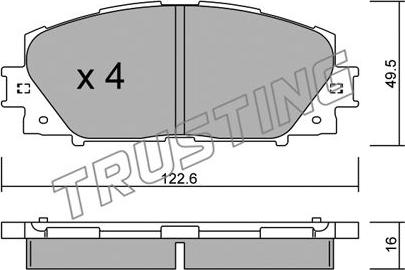 Trusting 761.1 - Тормозные колодки, дисковые, комплект autospares.lv