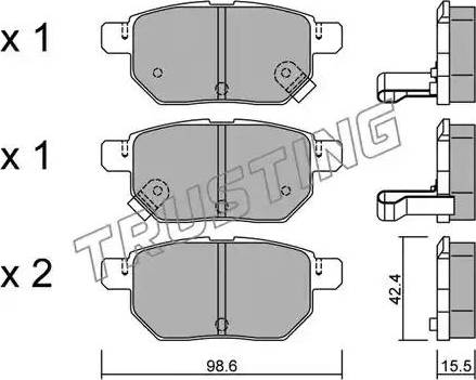 Trusting 762.1 - Тормозные колодки, дисковые, комплект autospares.lv