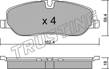 Trusting 709.0 - Тормозные колодки, дисковые, комплект autospares.lv