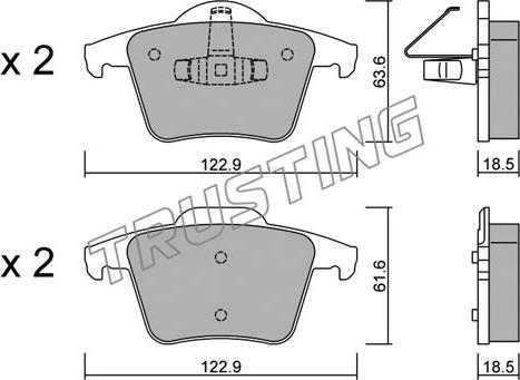 Trusting 704.0 - Тормозные колодки, дисковые, комплект autospares.lv