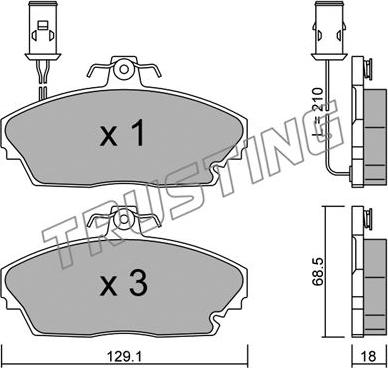 Trusting 705.0 - Тормозные колодки, дисковые, комплект autospares.lv