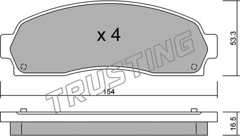 Trusting 701.0 - Тормозные колодки, дисковые, комплект autospares.lv