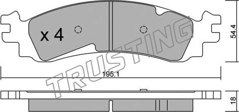 Trusting 702.0 - Тормозные колодки, дисковые, комплект autospares.lv