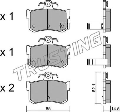 Trusting 707.1 - Тормозные колодки, дисковые, комплект autospares.lv