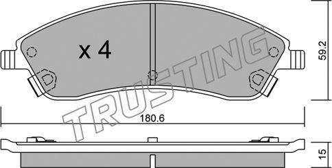 Trusting 715.0 - Тормозные колодки, дисковые, комплект autospares.lv