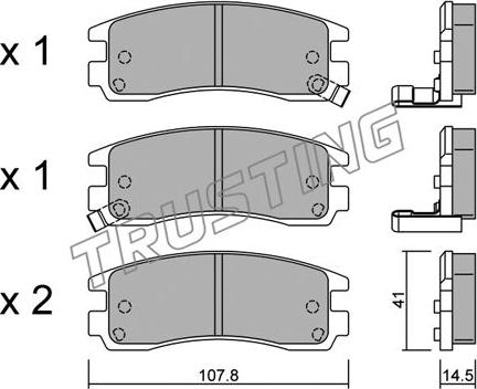 Trusting 713.0 - Тормозные колодки, дисковые, комплект autospares.lv