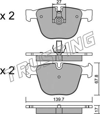 Trusting 789.9 - Тормозные колодки, дисковые, комплект autospares.lv