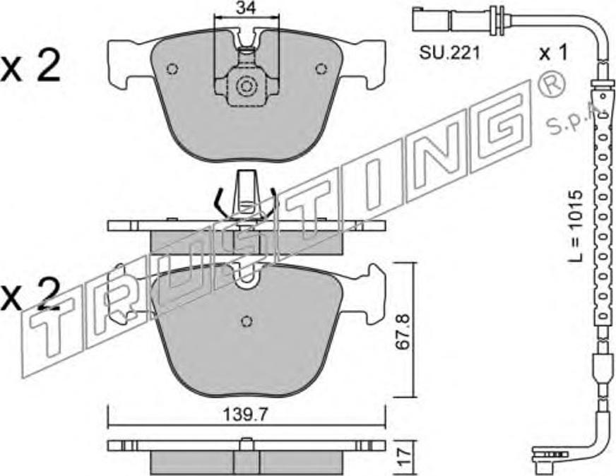 Trusting 789.3W - Тормозные колодки, дисковые, комплект autospares.lv