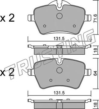 Trusting 784.0 - Тормозные колодки, дисковые, комплект autospares.lv