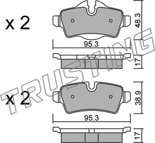 Trusting 785.0 - Тормозные колодки, дисковые, комплект autospares.lv