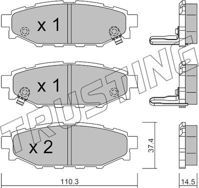 Trusting 780.1 - Тормозные колодки, дисковые, комплект autospares.lv