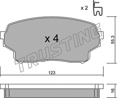 Trusting 781.0 - Тормозные колодки, дисковые, комплект autospares.lv