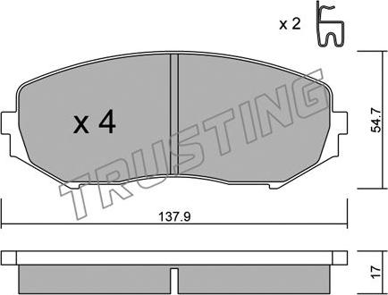 Trusting 782.0 - Тормозные колодки, дисковые, комплект autospares.lv