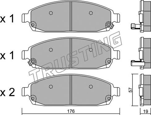 Trusting 735.0 - Тормозные колодки, дисковые, комплект autospares.lv