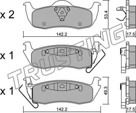 Trusting 736.0 - Тормозные колодки, дисковые, комплект autospares.lv