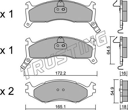 Trusting 730.0 - Тормозные колодки, дисковые, комплект autospares.lv